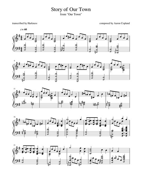 Aaron Copland - Story of Our Town Sheet music for Piano | Download free ...