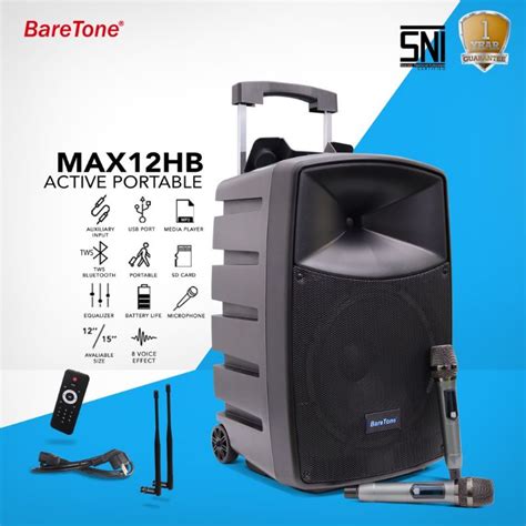 Jual Speaker Aktif Portable Inch Baretone Max Hb Bluetooth Super