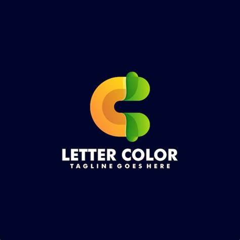 Ilustración de logotipo vectorial estilo colorido degradado de letra