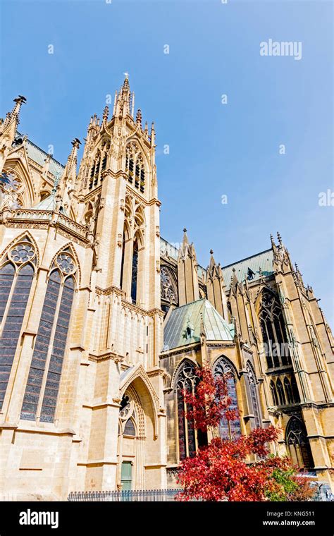 Metz France Cathedral Of Saint Etienne Metz Kathedrale Stock