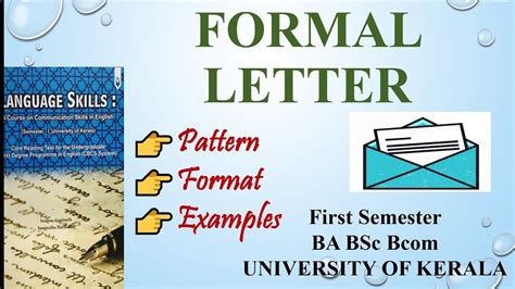 Formal Letters Format And Patterns Language Skills Sem 1 University Of Kerala Malayalam