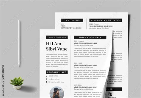 Curriculum Vitae Layout Stock Template | Adobe Stock
