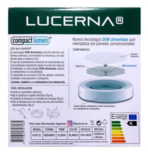 Lucerna Panel Redondo Superficial Compact Lumen 18w MercadoLibre