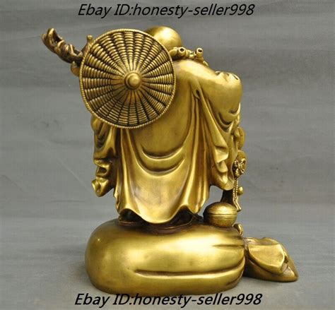 China Buddhism Temple Pure Brass Wealth Ruyi Money Lucky Maitreya