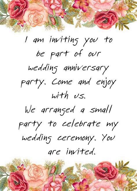 56 Happy Wedding Anniversary Invitation Messages Marriage Wording Examples