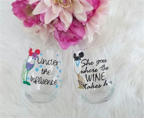 Disney Princess Inspired Wine Glassesdisney Princess Wine Etsy