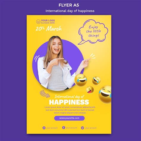 Free Psd International Day Of Happiness Poster Template