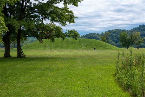 Large Native American Burial Mound Seip Earthworks Ohio Stock Photo