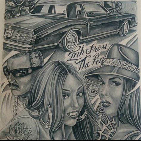 Ink From The Pen Chicano Art Lowrider Art Chicano Drawings