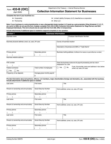 Form S 433 A Oic Fill Online Printable Fillable Blank Form 433 B