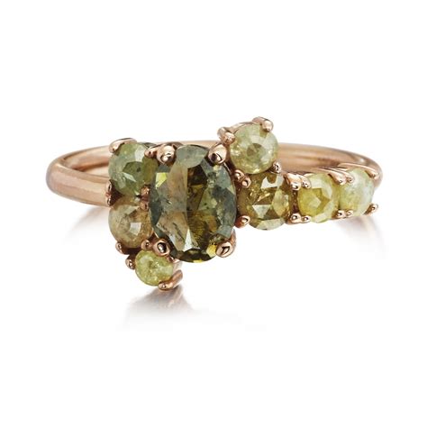 Rustic Rose Cut Diamond Cluster Ring | Marchi Jewelry