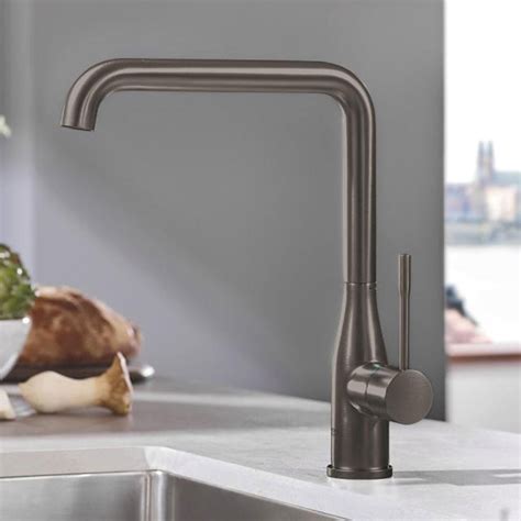 Grohe Essence Brushed Hard Graphite Single Lever Sink Mixer Tap