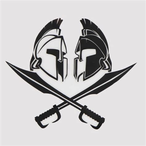 The 300 Spartans 'Helmet and Swords' Vinyl Car Sticker - Little Sticker ...