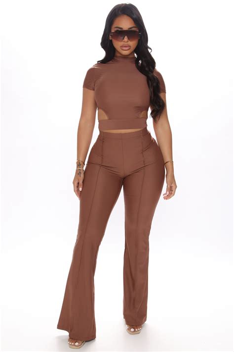 Soft Nights Pant Set Mocha Fashion Nova Matching Sets Fashion Nova