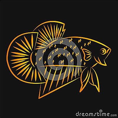 Betta Wild Line Art Minimalist Vector Royalty Free Stock Image