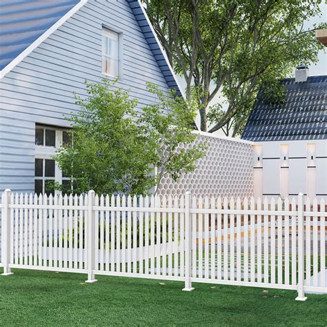 Sunshades Depot 36 H X 84 W Vinyl Picket Fence Panel White Pvc