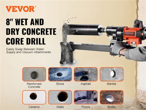 VEVOR Diamond Core Drilling Machine 8in Wet Dry Concrete Core Drill