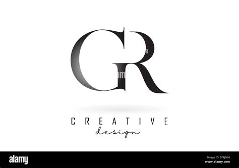 Gr G R Letter Design Logo Logotype Concept With Serif Font And Elegant