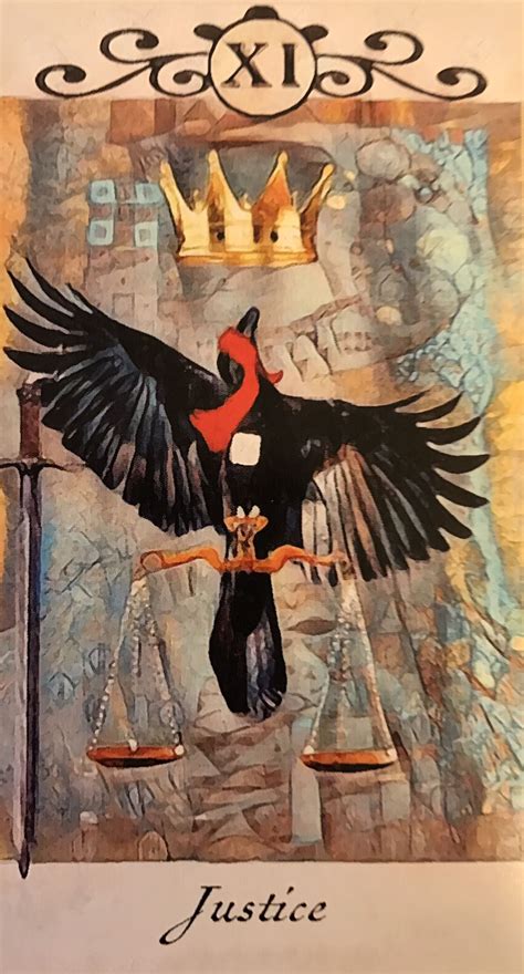 Featured Card Of The Day Justice Crow Tarot By M J Cullinane