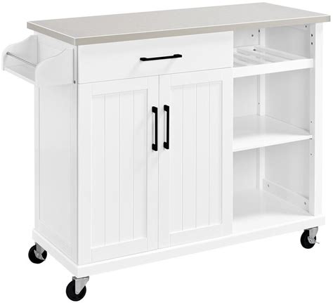 Yaheetech Rolling Kitchen Cart With Stainless Steel Top And Storage