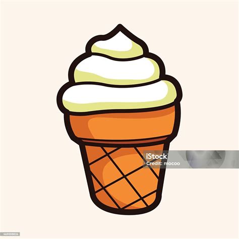 elemen tema kartun es krim ilustrasi stok  gambar