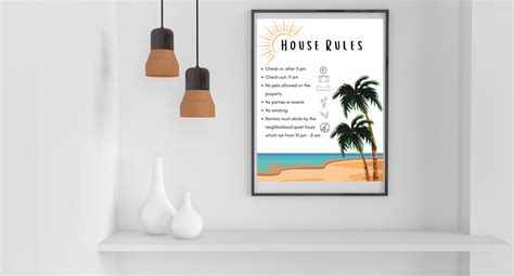 Vacation Rental House Rules Sign Airbnb House Rules Vrbo House Rules