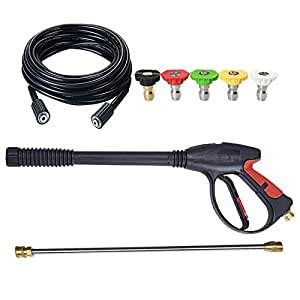 High Pressure Psi Washer Spray Gun Wand Nozzle Hose Kit Pcs M