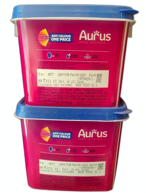 Jsw Aurus Interior Paint Ltrs Packaging Size Bucket At Rs Litre