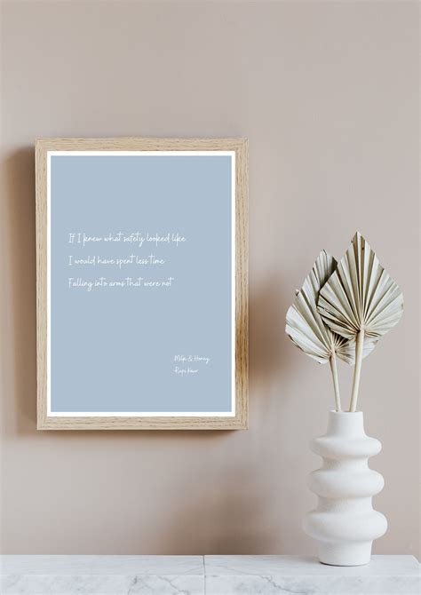 Rupi Kaur Poem Digital Print Wall Art Light Blue Minimal Etsy