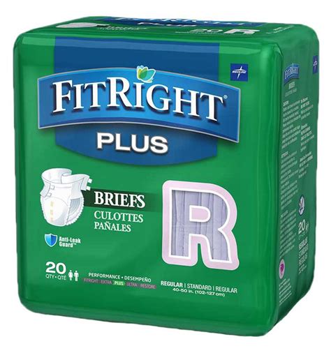 Fitright Plus Briefs With Tabs Adult Heavy Absorbency Rg Md Lg