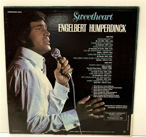 Sweetheart Engelbert Humperdinck Vinyl LP Parrot Records XPAS 71043