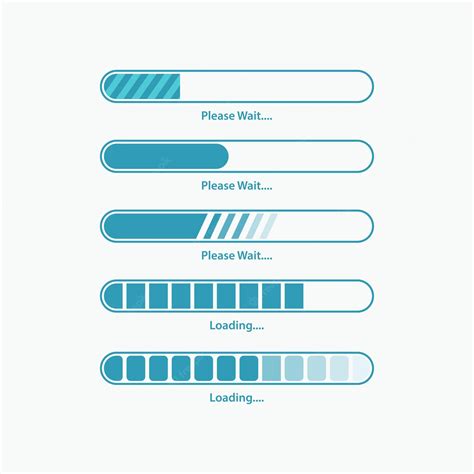 Premium Vector Progress Loading Bar Set Design Vector Illustration