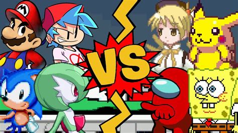 M U G E N Battles Mario Gardevoir Sonic Mania Boyfriend Vs Pikachu