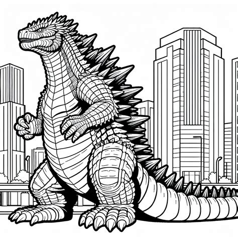 Godzilla Coloring Pages Custom Paint By Numbers