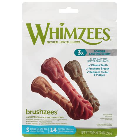 Save on Whimzees Brushzees Natural Dental Chews Small Dogs 15-25 lbs ...