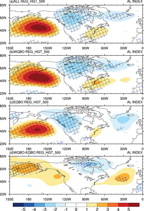 Regression Patterns Of Winter Geopotential Height Anomalies At 500 HPa