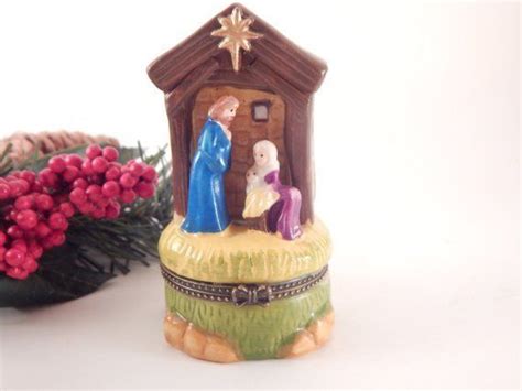 Nativity Scene Trinket Box With Gold Frankincense Myrrh Christmas