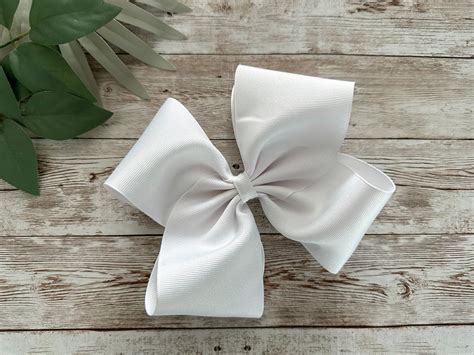 Large White Hair Bow White Hair Bow Toddler White Hair - Etsy