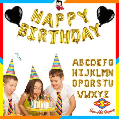 Jual SMS Balon Foil Huruf Gold 40cm Ballon Foil Abjad Alphabet Polos