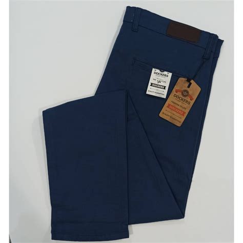 Dockers Blue Slim Fit Office Semi Formal Cotton Jeans - House Of Calibre