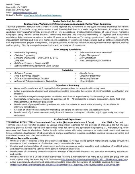 46 Recruiter Sample Resume Download For Your Application