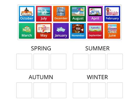 Months Of The Season Ordenar Por Grupo