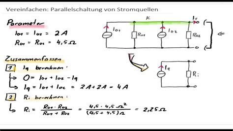 Parallelschaltung Von Stromquellen Zusammenfassen Quellenstrom Und