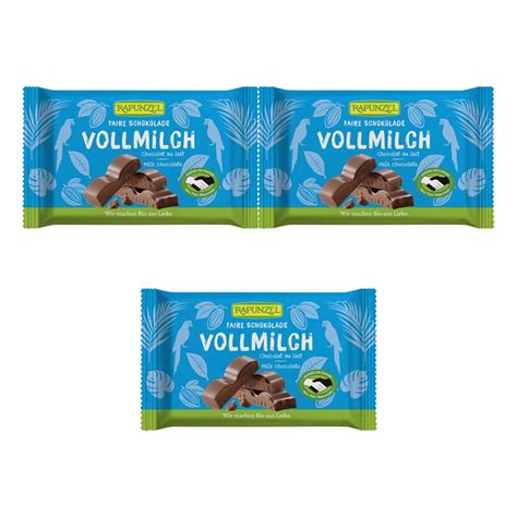 Rapunzel Vollmilch Schokolade HIH 3er Pack 3 X 100 G Bio Amazon