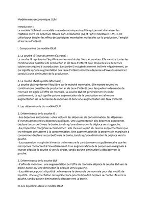 Chapitre 1 Le modèle néoclassique Macroéconomieodt CHAPITRE I Le