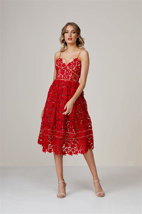 Self Portrait Lace Dress Red Ons Boutique