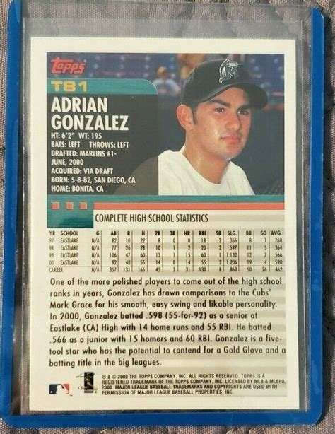 Topps Traded Adrian Gonzalez T Florida Marlins Rc Ebay