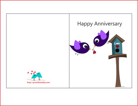 Template For Anniversary Card