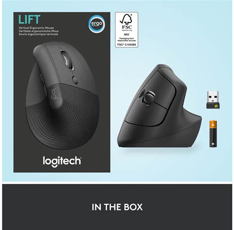 Logitech Lift Right Vertical Graphite Ergonomisk Mus Optic 6