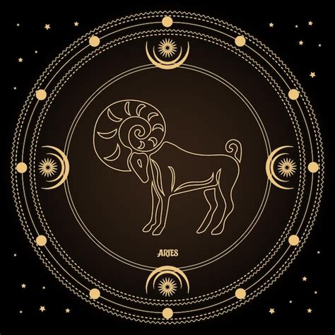 Signo Del Zodiaco Aries Signo Del Hor Scopo Astrol Gico En Un C Rculo